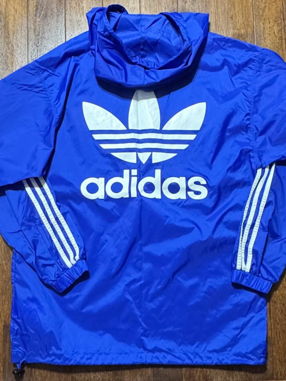 adidas Originals Nova Poncho Windbreaker Jacket CE2476 Blue White Mens Size S